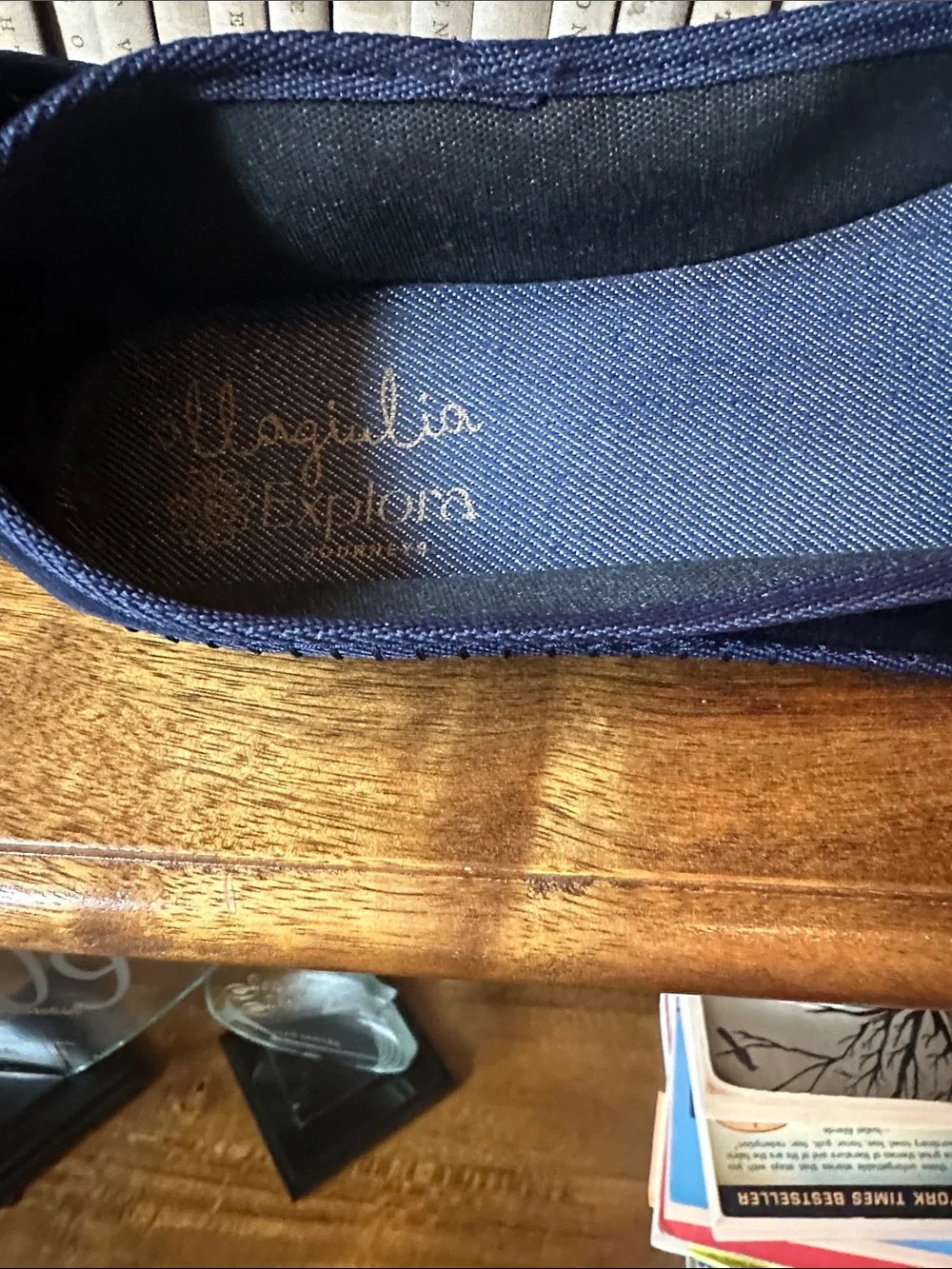 Womans ALLAGIULIA MADE IN ITALY Velvet Loafer - Navy Blue